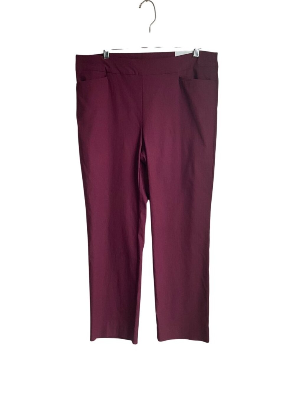 New Chico's 12P So Slimming 360 Brigitte Slim Leg Pull On Pants 2P Deep Chianti